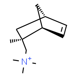 ChemSpider 2D Image | N,N,N-Trimethyl[(1S,2S,4S)-2-methylbicyclo[2.2.1]hept-5-en-2-yl]methanaminium | C12H22N
