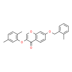 ChemSpider 2D Image | 3-(2,5-Dimethylphenoxy)-7-[(2-methylbenzyl)oxy]-4H-chromen-4-one | C25H22O4