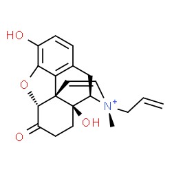 ChemSpider 2D Image | (5alpha,17S)-17-Allyl-3,14-dihydroxy-17-methyl-6-oxo-15,16-didehydro-4,5-epoxymorphinan-17-ium | C20H22NO4