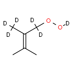 ChemSpider 2D Image | 3-Methyl-2-(~2~H_3_)methyl(1,1-~2~H_2_)-2-buten-1-yl (~2~H)hydroperoxide | C6H6D6O2