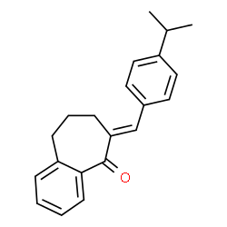 ChemSpider 2D Image | (6E)-6-(4-Isopropylbenzylidene)-6,7,8,9-tetrahydro-5H-benzo[7]annulen-5-one | C21H22O