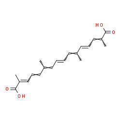 ChemSpider 2D Image | (2E,4E,6E,8E,10E,12E,14E)-2,6,11,15-Tetramethyl-2,4,6,8,10,12,14-hexadecaheptaenedioic acid | C20H24O4