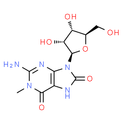 ChemSpider 2D Image | 1-Methyl-8-oxo-7,8-dihydroguanosine | C11H15N5O6