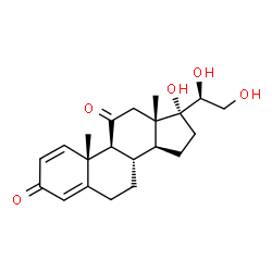 ChemSpider 2D Image | (20S)-17,20,21-Trihydroxypregna-1,4-diene-3,11-dione | C21H28O5