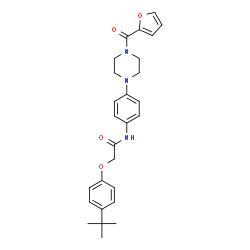 ChemSpider 2D Image | 2-(4-tert-Butylphenoxy)-N-{4-[4-(2-furoyl)piperazin-1-yl]phenyl}acetamide | C27H31N3O4