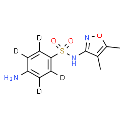ChemSpider 2D Image | 4-Amino-N-(4,5-dimethyl-1,2-oxazol-3-yl)(~2~H_4_)benzenesulfonamide | C11H9D4N3O3S