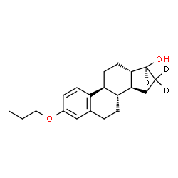 ChemSpider 2D Image | (17beta)-3-Propoxy(16,16,17-~2~H_3_)gona-1,3,5(10)-trien-17-ol | C20H25D3O2