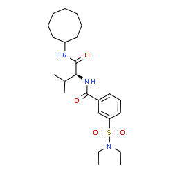 ChemSpider 2D Image | N-[(2S)-1-(Cyclooctylamino)-3-methyl-1-oxo-2-butanyl]-3-(diethylsulfamoyl)benzamide | C24H39N3O4S