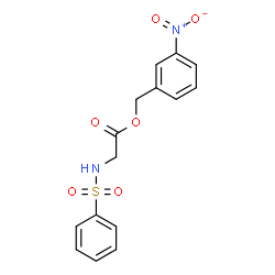 ChemSpider 2D Image | 3-Nitrobenzyl N-(phenylsulfonyl)glycinate | C15H14N2O6S