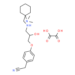 ChemSpider 2D Image | {4-[3-({[1-(Dimethylamino)cyclohexyl]methyl}amino)-2-hydroxypropoxy]phenyl}acetonitrile ethanedioate (1:1) | C22H33N3O6