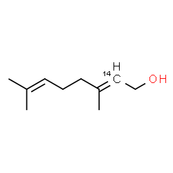 ChemSpider 2D Image | (2E)-3,7-Dimethyl(2-~14~C)-2,6-octadien-1-ol | C914CH18O