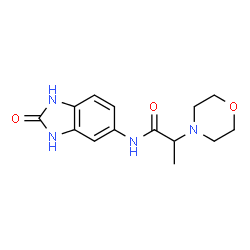 ChemSpider 2D Image | 2-(4-Morpholinyl)-N-(2-oxo-2,3-dihydro-1H-benzimidazol-5-yl)propanamide | C14H18N4O3