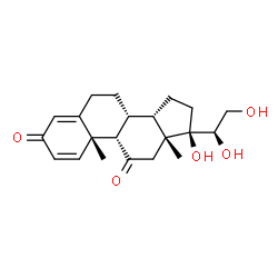 ChemSpider 2D Image | (8alpha,10alpha,13alpha,20R)-17,20,21-Trihydroxypregna-1,4-diene-3,11-dione | C21H28O5