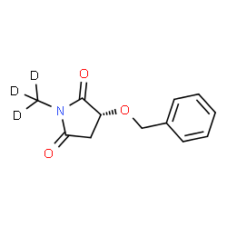ChemSpider 2D Image | (3R)-3-(Benzyloxy)-1-(~2~H_3_)methyl-2,5-pyrrolidinedione | C12H10D3NO3