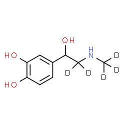 ChemSpider 2D Image | 4-{1-Hydroxy-2-[(~2~H_3_)methylamino](2,2-~2~H_2_)ethyl}-1,2-benzenediol | C9H8D5NO3