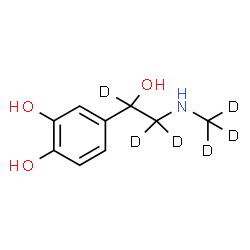 ChemSpider 2D Image | 4-{1-Hydroxy-2-[(~2~H_3_)methylamino](~2~H_3_)ethyl}-1,2-benzenediol | C9H7D6NO3