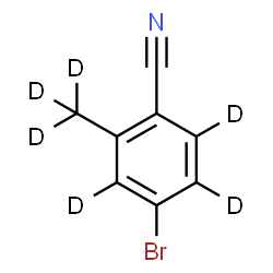 ChemSpider 2D Image | 4-Bromo-2-(~2~H_3_)methyl(~2~H_3_)benzonitrile | C8D6BrN
