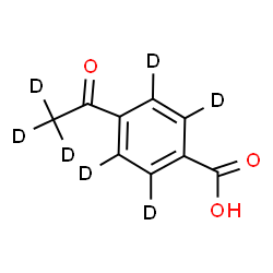 ChemSpider 2D Image | 4-(~2~H_3_)Ethanoyl(~2~H_4_)benzoic acid | C9HD7O3