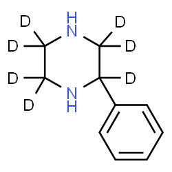 ChemSpider 2D Image | 2-Phenyl(2,3,3,5,5,6,6-~2~H_7_)piperazine | C10H7D7N2