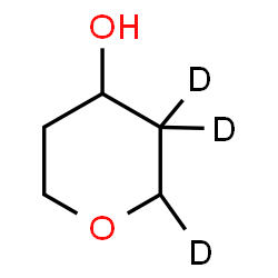 ChemSpider 2D Image | (2,3,3-~2~H_3_)Tetrahydro-2H-pyran-4-ol | C5H7D3O2