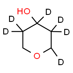 ChemSpider 2D Image | (2,3,3,4,5,5-~2~H_6_)Tetrahydro-2H-pyran-4-ol | C5H4D6O2