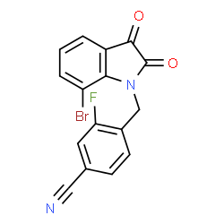 ChemSpider 2D Image | 4-[(7-Bromo-2,3-dioxo-2,3-dihydro-1H-indol-1-yl)methyl]-3-fluorobenzonitrile | C16H8BrFN2O2