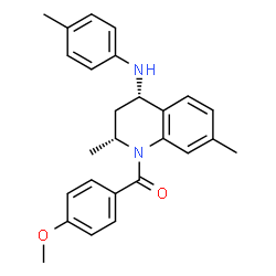 ChemSpider 2D Image | [(2R,4S)-2,7-Dimethyl-4-[(4-methylphenyl)amino]-3,4-dihydro-1(2H)-quinolinyl](4-methoxyphenyl)methanone | C26H28N2O2