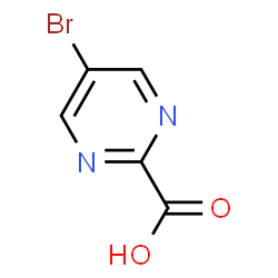 ChemSpider 2D Image | 5-Bromo-2-pyrimidinecarboxylic acid | C5H3BrN2O2