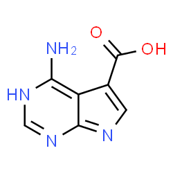 ChemSpider 2D Image | 4-amino-3,7-dihydropyrrolo[2,3-d]pyrimidine-5-carboxylic acid | C7H7N4O2