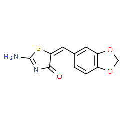 ChemSpider 2D Image | 5-(Benzo[d][1,3]dioxol-5-ylmethylene)-2-iminothiazolidin-4-one | C11H8N2O3S