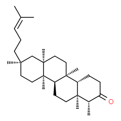 ChemSpider 2D Image | (1R,4aS,4bS,6aR,8R,10aR,10bR,12aS)-1,4b,6a,8,10a,12a-Hexamethyl-8-(4-methyl-3-penten-1-yl)hexadecahydro-2(1H)-chrysenone | C30H50O