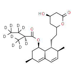 ChemSpider 2D Image | (1R,3S,7S,8R,8aR)-8-{2-[(4R)-4-Hydroxy-6-oxotetrahydro-2H-pyran-2-yl]ethyl}-3,7-dimethyl-1,2,3,7,8,8a-hexahydro-1-naphthalenyl (2S)-2-(~2~H_3_)methyl(~2~H_6_)butanoate | C24H27D9O5