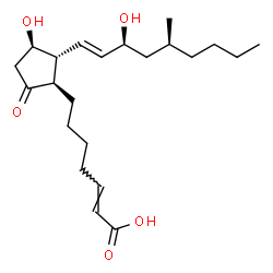 ChemSpider 2D Image | (2E)-7-{(1R,2R,3R)-3-Hydroxy-2-[(1E,3S,5S)-3-hydroxy-5-methyl-1-nonen-1-yl]-5-oxocyclopentyl}-2-heptenoic acid (non-preferred name) | C22H36O5
