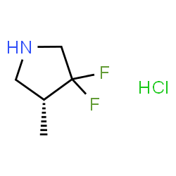 ChemSpider 2D Image | (4R)-3,3-Difluoro-4-methylpyrrolidine hydrochloride (1:1) | C5H10ClF2N