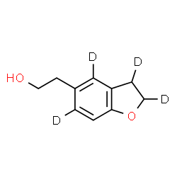 ChemSpider 2D Image | 2-[(2,3,4,6-~2~H_4_)-2,3-Dihydro-1-benzofuran-5-yl]ethanol | C10H8D4O2