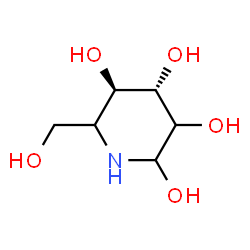 ChemSpider 2D Image | (4S,5R)-6-(Hydroxymethyl)-2,3,4,5-piperidinetetrol | C6H13NO5