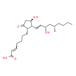 ChemSpider 2D Image | (2E)-7-{(1S,2R,3R)-3-Hydroxy-2-[(3S,5S)-3-hydroxy-5-methyl-1-nonen-1-yl]-5-oxocyclopentyl}-2-heptenoic acid (non-preferred name) | C22H36O5
