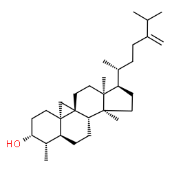 ChemSpider 2D Image | (3alpha,4alpha,5alpha,10alpha,13alpha)-4,14-Dimethyl-9,19-cycloergost-24(28)-en-3-ol | C30H50O