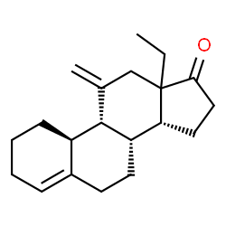 ChemSpider 2D Image | (8S,9R,10S,14R)-13-Ethyl-11-methylene-1,2,3,6,7,8,9,10,11,12,13,14,15,16-tetradecahydro-17H-cyclopenta[a]phenanthren-17-one (non-preferred name) | C20H28O