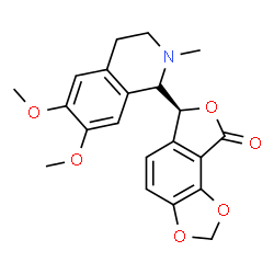 ChemSpider 2D Image | (6S)-6-[(1S)-6,7-Dimethoxy-2-methyl-1,2,3,4-tetrahydro-1-isoquinolinyl]furo[3,4-e][1,3]benzodioxol-8(6H)-one | C21H21NO6