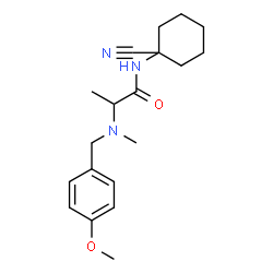 ChemSpider 2D Image | N-(1-Cyanocyclohexyl)-N~2~-(4-methoxybenzyl)-N~2~-methylalaninamide | C19H27N3O2
