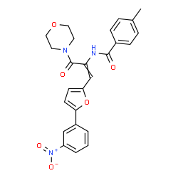 ChemSpider 2D Image | 4-Methyl-N-{3-(4-morpholinyl)-1-[5-(3-nitrophenyl)-2-furyl]-3-oxo-1-propen-2-yl}benzamide | C25H23N3O6