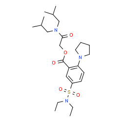 ChemSpider 2D Image | 2-(Diisobutylamino)-2-oxoethyl 5-(diethylsulfamoyl)-2-(1-pyrrolidinyl)benzoate | C25H41N3O5S