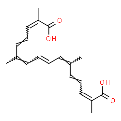 ChemSpider 2D Image | (2Z,4E,6Z,8E,10Z,12E,14Z)-2,6,11,15-Tetramethyl-2,4,6,8,10,12,14-hexadecaheptaenedioic acid | C20H24O4