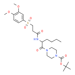 ChemSpider 2D Image | 2-Methyl-2-propanyl 4-(N-{3-[(3,4-dimethoxyphenyl)sulfonyl]propanoyl}norleucyl)-1-piperazinecarboxylate | C26H41N3O8S