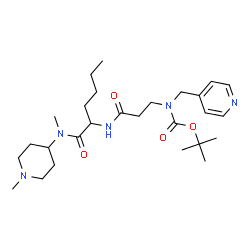 ChemSpider 2D Image | N-{[(2-Methyl-2-propanyl)oxy]carbonyl}-N-(4-pyridinylmethyl)-beta-alanyl-N-methyl-N-(1-methyl-4-piperidinyl)norleucinamide | C27H45N5O4