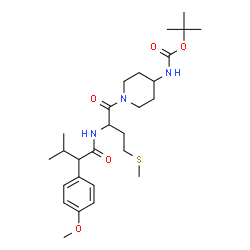 ChemSpider 2D Image | 2-Methyl-2-propanyl (1-{N-[2-(4-methoxyphenyl)-3-methylbutanoyl]methionyl}-4-piperidinyl)carbamate | C27H43N3O5S