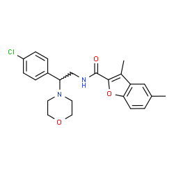 ChemSpider 2D Image | N-[2-(4-Chlorophenyl)-2-(4-morpholinyl)ethyl]-3,5-dimethyl-1-benzofuran-2-carboxamide | C23H25ClN2O3