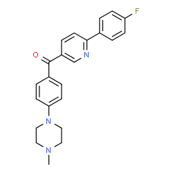 ChemSpider 2D Image | [6-(4-Fluorophenyl)-3-pyridinyl][4-(4-methyl-1-piperazinyl)phenyl]methanone | C23H22FN3O