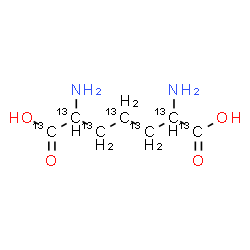 ChemSpider 2D Image | 2,6-Diamino(~13~C_7_)heptanedioic acid | 13C7H14N2O4